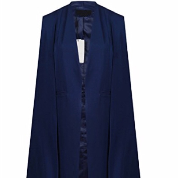 navy blue cape blazer